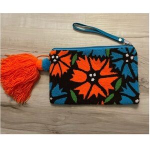 Colorful Floral Clutch with Tassel